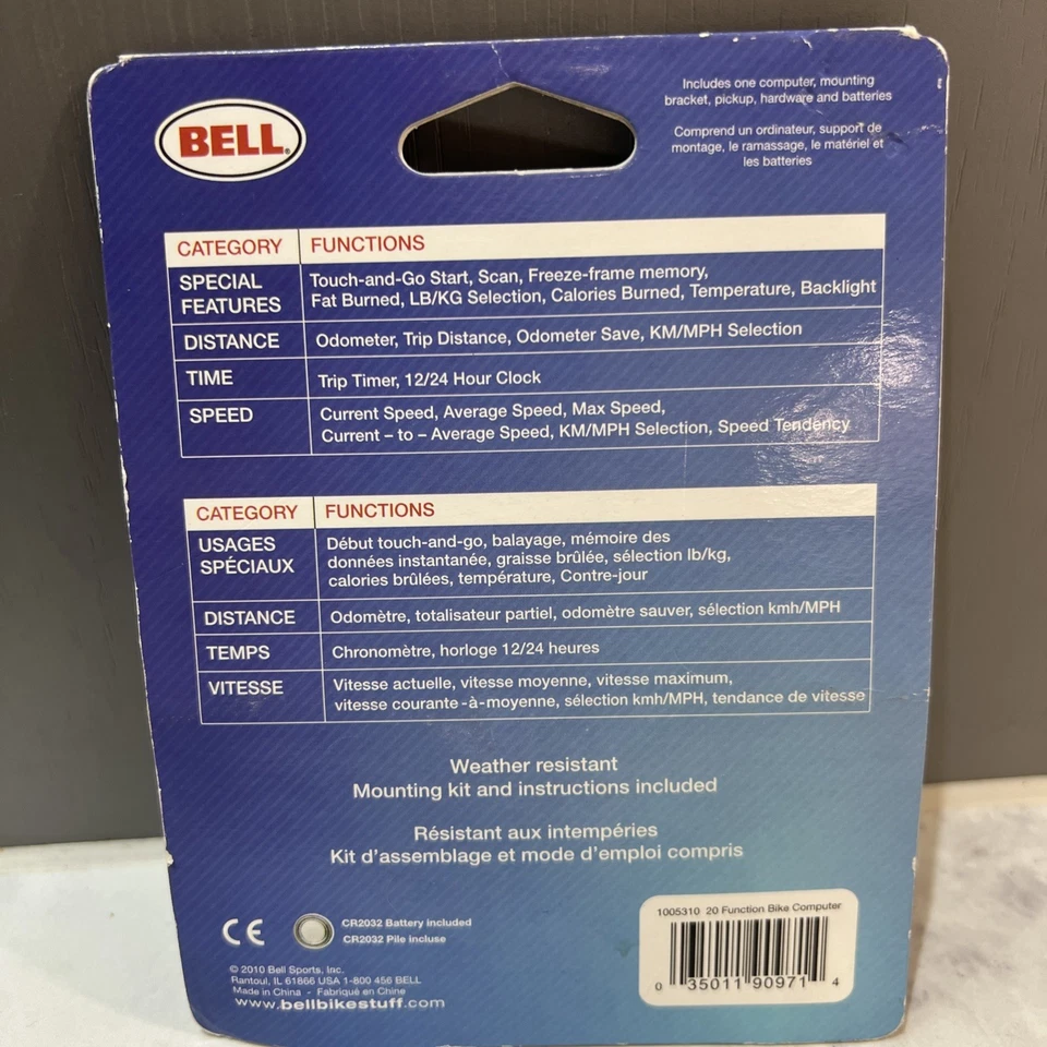 Bell Bike Computer Odometer Bell 20 Function Large Display Time Speed Distance - Image 3 of 3