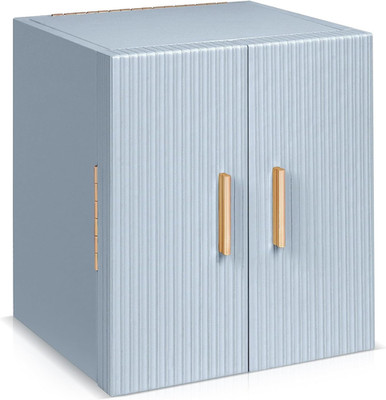 Elegant Jewelry Box Organizer with Mirror & 3 Drawers - Blue & Gold