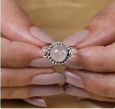 Rose Quartz Ring, 925 Sterling Silver Ring, Round Gemstone Ring, Women All Size