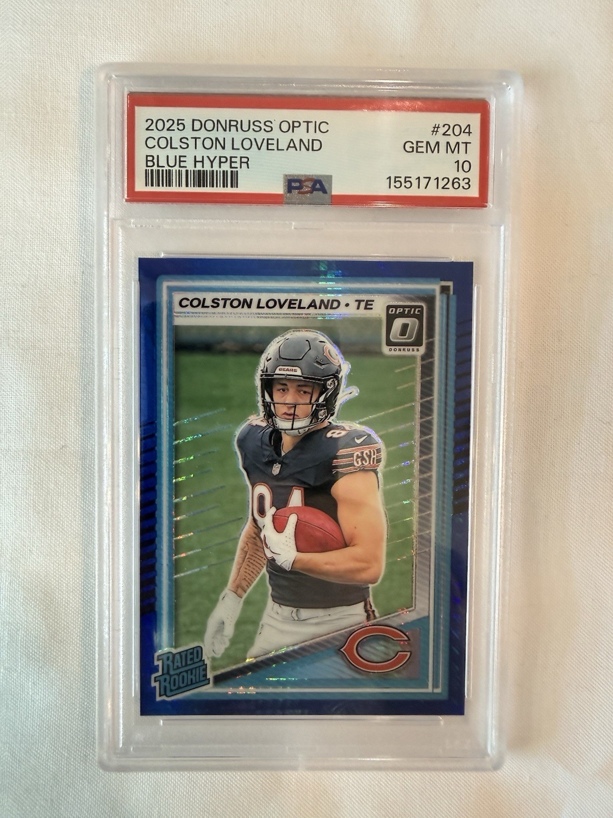 Colston Loveland Panini Donruss Optic #204 Blue Hyper