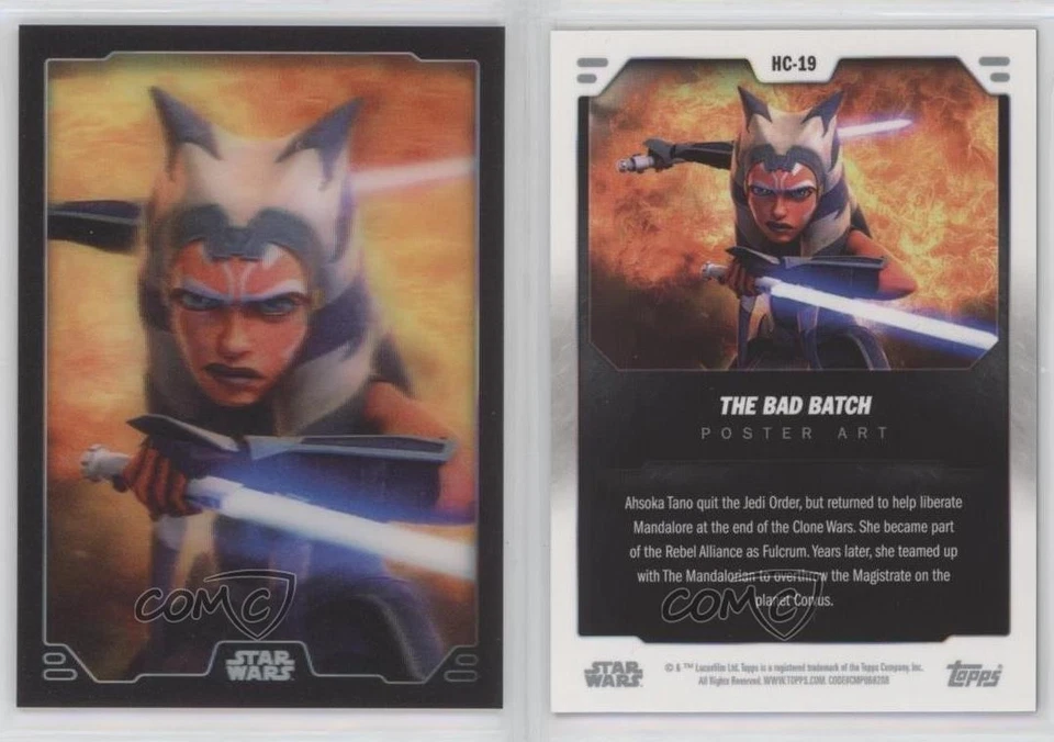 2023 Topps Star Wars Hologram Poster Art Ahsoka Tano The Bad Batch #HC-19 z7j - Image 3 of 3