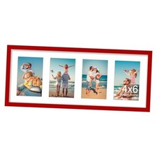8x20 Picture Frames Collage Wall Decor, Display 4Pcs 4x6 8x20 4-4x6 Red
