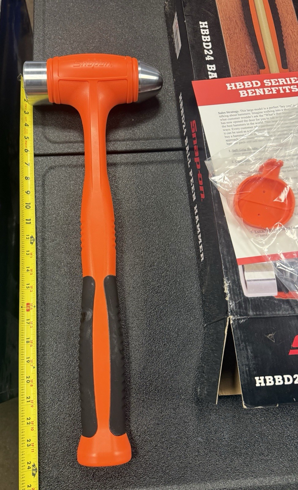New Snap On Tools Orange Large Display Demo Promotion Ball Peen Hammer