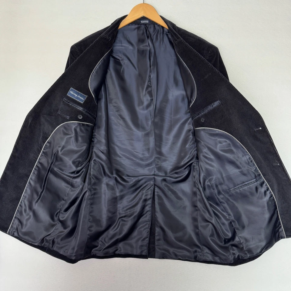 Мужской черный вельветовый блейзер куртка 2 пуговицы спортивное пальто встречи улицы размер 46 - Изображение 4 из 4