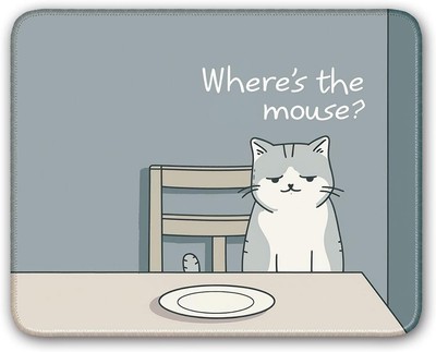 Non-Slip Mouse Pad Gaming Small 26x21cm / 10x8 inch, Cat 01 