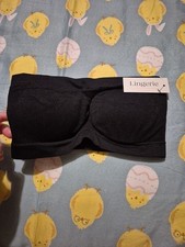 Ladies Peacocks Black Bandaux Padded Bra Size 6 To 8 Brand New With Tags