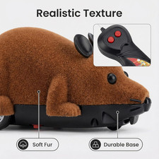 Electronic Remote Control Rat,Realistic Simulation Mouse Toy for Cat/Dog, Plu...