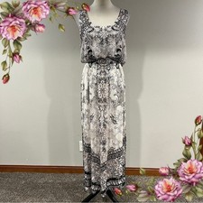 Style&Co paisley sleeveless maxi rhinestone dress size small