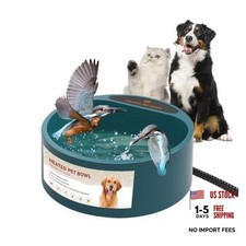 Heated Pet Bowl for Cat Outdoor, 2.2 L, Ice Free, Heated Water Green 2.2 L 