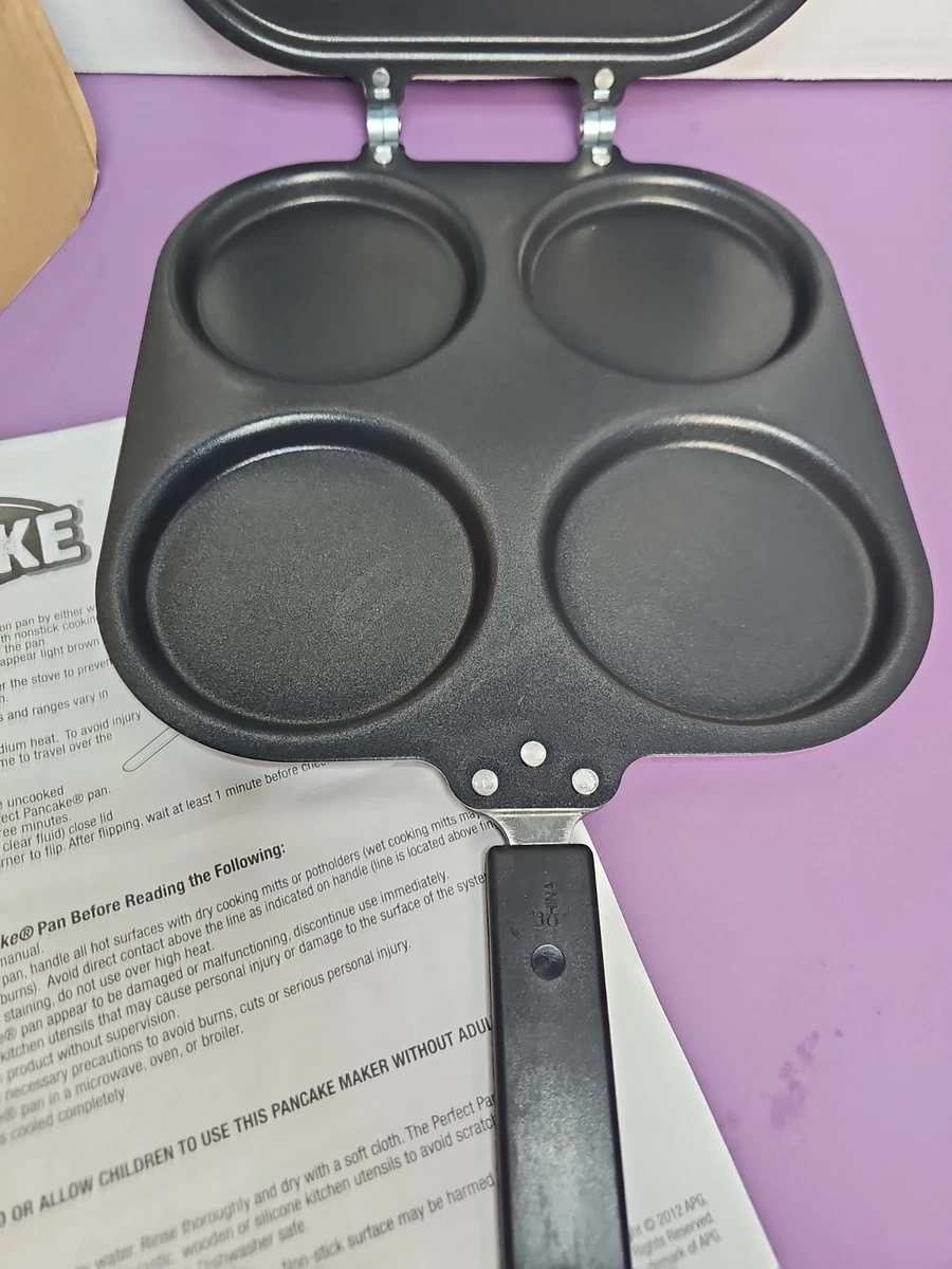 Plancha de aluminio con bisagras de 2 piezas y panqueques antiadherente de teflón 10 pulgadas con papeles ¡LIMPIO!
