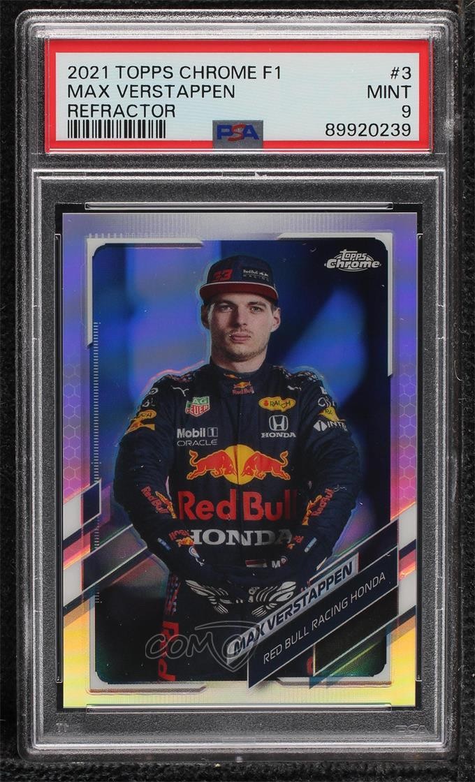 2021 Topps Chrome Formula 1 F1 Racers Refractor Max Verstappen #3 PSA 9 MINT 0s2