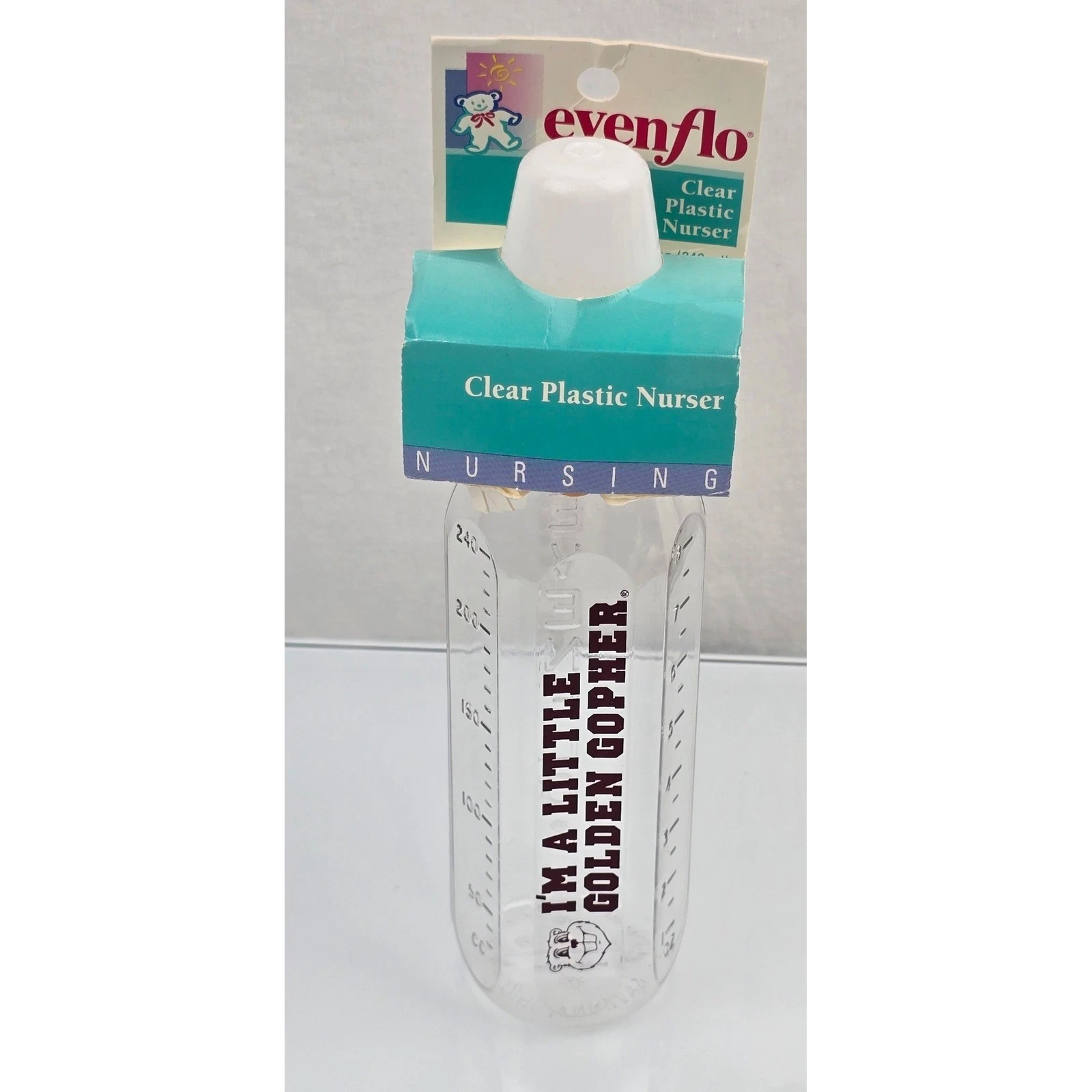 Evenflo Plastic Nurser Bottle I'm a Little Golden Gopher 8 oz Vintage 1995