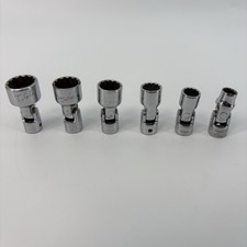 Snap-on 14 Drive 12 Point Universal Swivel Flex Socket Set Sae 916 - 14 Usa