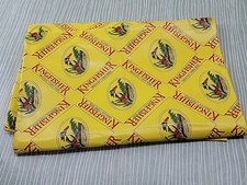 Vintage Retro Eisvogel Lager Bier Kunststoff Tischdecke gelb