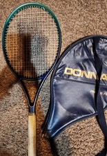 Vintage DONNAY PHASE FOUR Tennis Racket L4 4 1/2L Leather Strung COVER Graphite