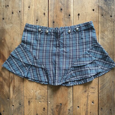 Vintage Volcom Stone Daytime Drama ''Tiny Skirt'' - kariert grau/blau - Größe 3
