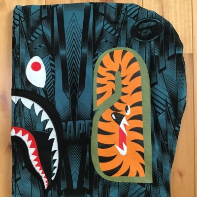BAPE SPEED RACER SHARK FULL ZIP HOODIE Blue A Bathing Ape Size L