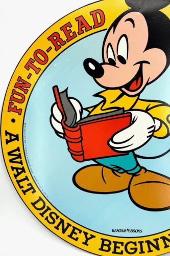 RARE Double Sided 1985 Walt Disney MICKEY MOUSE School Library/Book Fair Sign - Picture 3 of 10