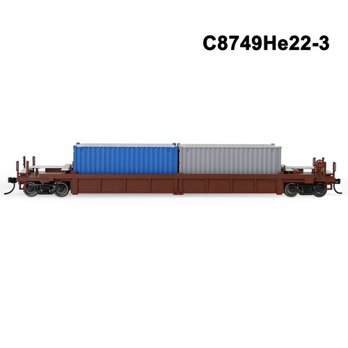 One Set HO Scale 40' Well Car 1:87 40ft 20ft Shipping Container Flatbed - Bild 18 von 31