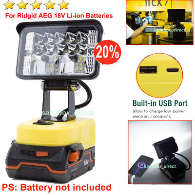 #ad Super Bright LED Work Light for Ridgid 18V Batteries 2800LM w FAST CHARGE USB $25.96