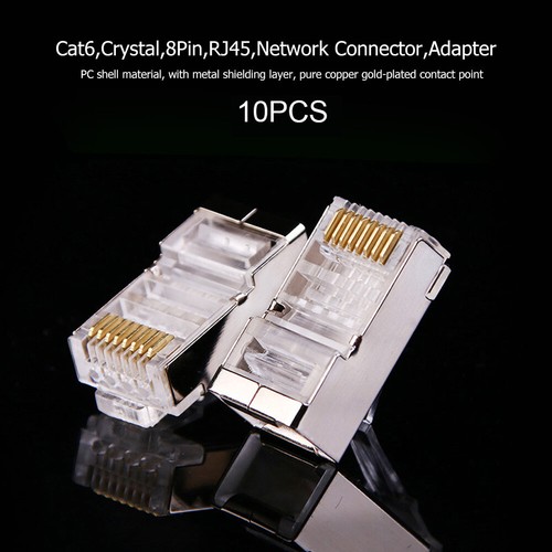 Cat6 Crystal RJ45 Modularer Netzwerkkabel-Anschlussadapter mit Metallabschirmung - Afbeelding 6 van 10