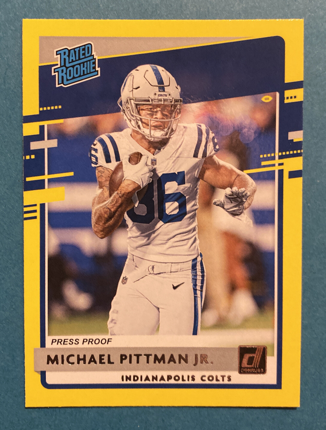 Michael Pittman Jr. 2020 Panini Donruss Rated Rookie Yellow Press Proof #322