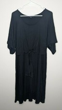 Karen Kane Tie-Front Casual Dress, Black, Women's 1X Plus