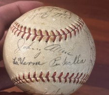 Rare 1938 Cleveland Indians Team Signed Baseball With JSA COA 20 feller solters 