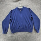 Peter Millar Sweater Mens Large 1/4 Zip Long Sleeve Blue
