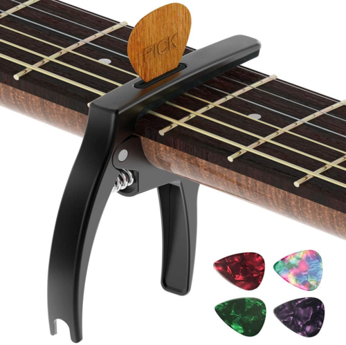 Guitar Capo, 3In1 Zinc Metal Capo for Acoustic and Electric Guitars (With Pick H - Picture 1 of 9