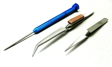 3 Soldering Tools Tweezers & Titanium Solder Pick Set for Jewelry Making Repairs