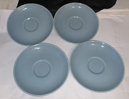 (4) Vintage MCM Russel Wright Iroquois Casual  Ice Blue Saucers Set