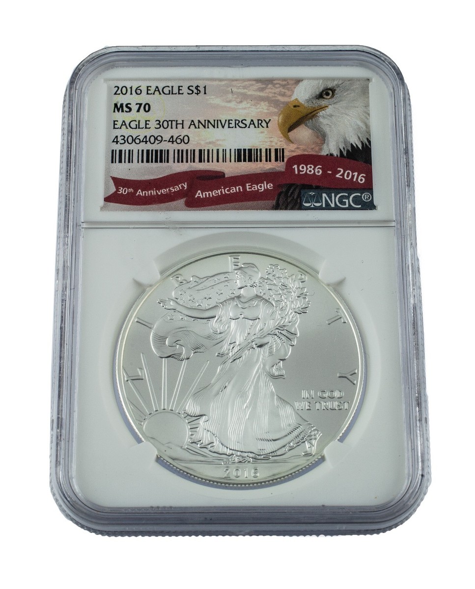 コレクション 2016 Silver Eagle 30th Anniversary MS70 2016 Silver American Eagle MS-70 NGC, Eagle 30th Anniversary | eBay