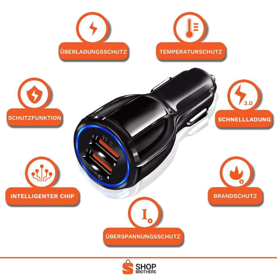 Cigarette Lighter USB Car 2x Adapter Charger Adapter 3.1A Truck Phone - Image 4 of 4