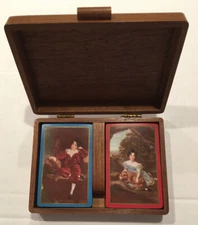 VTG BOX OF Playing Cards 2 SETS E E Fairchild Corp NY MISS PEEL & MASTER LAMBTON
