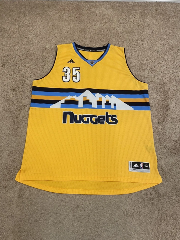 Camiseta deportiva Kenneth Faried Denver Nuggets NBA Adidas dorada para hombre 56 2XL Swingman Foto 2 de 4