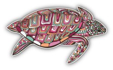 Patterned Turtle Car Bumper Sticker Decal
