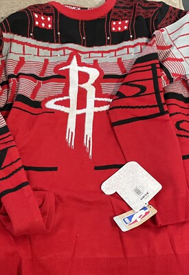 Houston Rockets Light Up Christmas Sweater Unisex Red And Black New with Tags