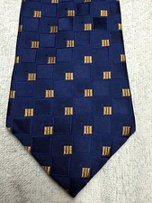 HAGGAR MENS TIE BLUE WITH YELLOW DESIGN 4 X 61