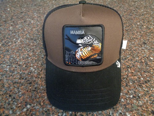 Sombrero de camionero Goorin Bros Mamba serpiente malla negra Snapback ajustar la granja nuevo con etiquetas