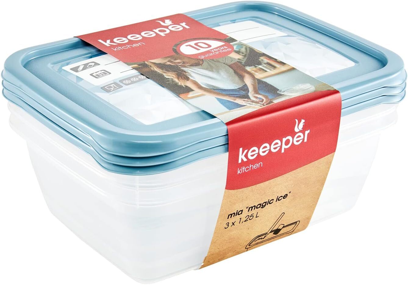 keeeper Gefrierdosen-Set Mia "Magic Ice" 3x 1,25 Liter