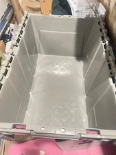 ORBIS FP102 Gray Attached Lid Container,Gray,Solid,HDPE (DR)