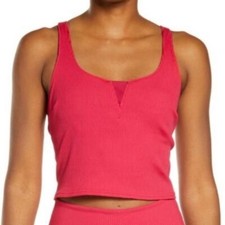 Free People Settle it on the court Ribbed Tank Pink Size S/UK10