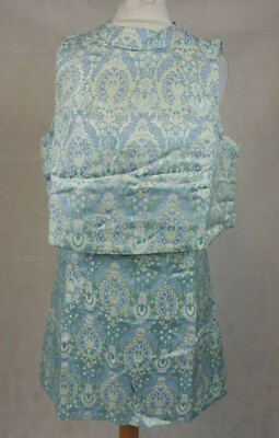 Lavish Alice Jacquard 60s Style Dress Blue/Green UK 14 LN019 SS 05