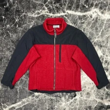 Ibex Jacket Mens Large Wool Heavyweight Full Zip USA Made Sweater Red Black