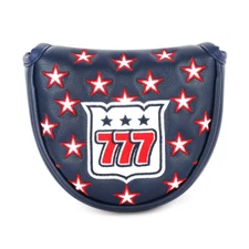 Lucky 777 Leather Magnetic Closure Golf Head Cover Fit Mallet Putter Club Head