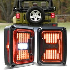 Smoked Led Tail Lights Reverse Turn Signal Lamp For Jeep Wrangler Jku 2007-2017