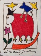 Giancarlo MONTUSCHI, Toro, tecnica mista, 25x24 cm (segno zodiacale)