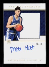 2021 National Treasures Collegiate Matthew Hurt RC Gold Patch Auto #'d /10