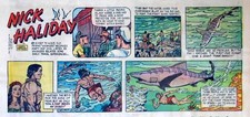 Nick Haliday by Keats Petree - scarce color Sunday comic page - January 24, 1954